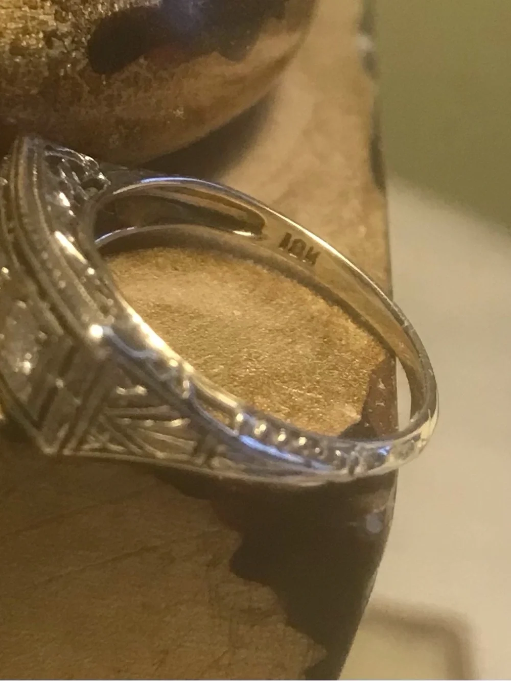 Antique 18k Diamond Filigree Ring
